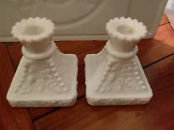 Vintage Milk Glass Candle Holders [2] - Grapes. [MB7] Two nice condition candle holders,  your getting exactly what is...
