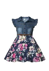 This girls denim floral dress skirt is light weight and durable, it holds up well after several washes. Perfect gift...
