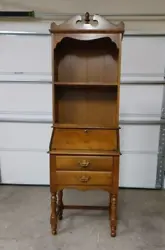 2pcs: solid maple antique secretary. Bookshelf/hutch: H35