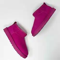 UGG Classic Ultra Mini Ankle Boot in Hot Pink Shearling Interior Size 7Embrace the future modern and add more fluff to...