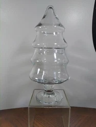 This vintage candy apothecary jar is the perfect addition to your holiday decor. The clear glass and footed pedestal...