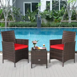 This set of outdoor furniture is built from premium rattan and sturdy steel. Besides, the thick soft cushions are...