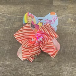 JOJO SIWA CHRISTMAS SIGNATURE LIGHT UP LARGE HAIR BOW PEPPERMINT SWIRL CANDY. Condition is New with tags. Shipped with...