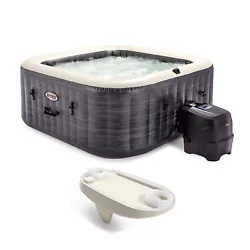 Let your worries bubble away as you unwind in the Intex PureSpa Plus Inflatable Square Hot Tub Spa with Tablet and...