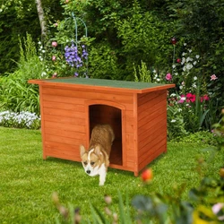 Made of premium fir wood and reinforced by quality hardware, this dog house is sturdy and durable. Its easy to assemble...