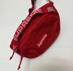 Supreme SS18 Red Nylon Waist Bag. Condition is Pre-owned. Shipped with USPS Ground Advantage.