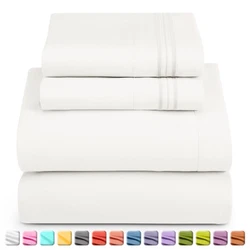 1800 Series 4 Piece Bed Sheet Set Hotel Luxury Ultra Soft Deep Pocket Bed Sheets.