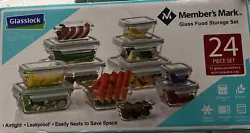 Members Mark 24-Piece Glass Food Storage Set by Glasslock BPA Free Containers.