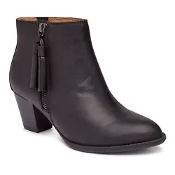A stacked heel and tasseled zipper add vintage vibes to this versatile bootie. Style Name: Vionic Madeline Bootie...