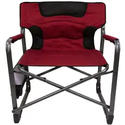 Ready for your next outdoor adventure. This director-style chair even folds down for space-saving storage and...