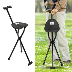Description Made from High-quality Aluminum Alloy, This Fordable Folding Cane with a Seat Is Reliable to Withstand the...