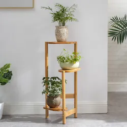 This 3 tier plant stand is made of eco-friendly bamboo, no odor or no harmful substances. Triangular shape make it more...