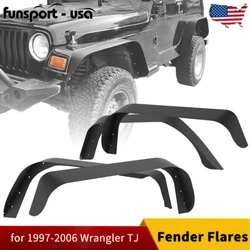For 19 97-2006 Jeep Wrangler TJ. - 4x (front & rear) Fender Flares. - Electronic coating process with a textured black...