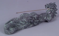 Amazing detail on this hand-painted incense burner! Hard resin, this dragon with be smokin for years to come