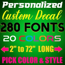 Text Decal Vinyl Lettering Personalized Sticker. Trucks, Boat, Tractors, Trailers, bike,Bus, etc. Custom Decal Sticker....