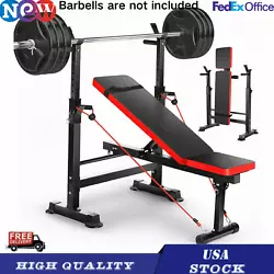 [V 💪 【 Effective coach] 】 - Powerful 6 -in -1 bench press and shelf setting barbells and dumbbells. v 🙌...