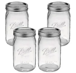 Wide mouth Mason jars make it easy to fill or empty the Quart jars with chunks fruits and large vegetables. 4 - Wide...