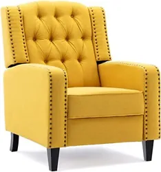 Lay back and enjoy the pristine comfort of the Mid-Century Modern Tufted Push Back Recliner from Vicluke. Woven from...