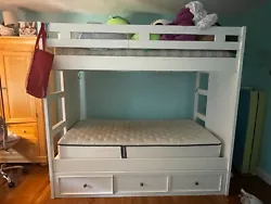 Used White Twin/Twin Bunk Beds.