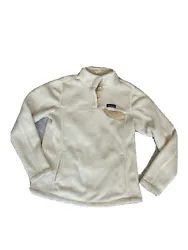 Patagonia Womens Re-Tool Snap-T Fleece Pullover Jacket Cream L Large. Some discoloring on the sleeves. Check Photos for...