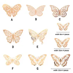 Usage: fold the wings to create the 3d effect, use the double sides glue to stick on the wall. Color: Rose gold, gold,...