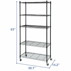 Large Space: 5-tier shelves provide large space for you to organize your kitchenware,keep things in order. Item...