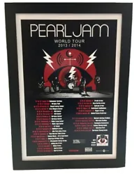 Pearl Jam framed concert poster 2014/14. 13x19 reproduction poster comes in a black wood frame custom assembled at our...
