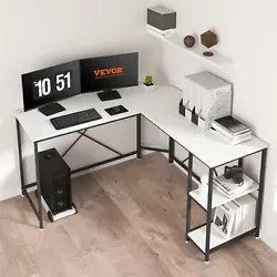 L Shaped Desk for Corner Space: With L-shaped design and main desktop size 54