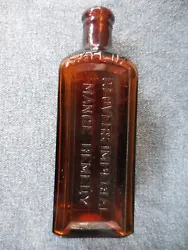          Seven inch, six and a half ounce amber glass bottle, H. Clay Glover Company New York.    Thank you for...