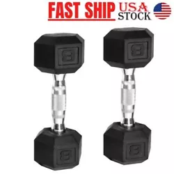POWERT Rubber Coated Hex Dumbbell, Avail 10-50 lbs. CAP Weight Barbell Rubber-Coated Hex Dumbbells For Workout, Set Of...