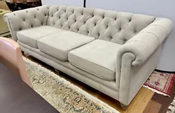 Elegant, sleek and transitional sofa.The fabric and color are very elegant.Comfortable and a little on the firmer...