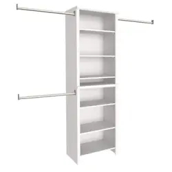 The organizer features 8 shelves for organizing folded clothes, shoes and accessories, plus 3 closet rods that expand...