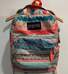 Jansport Digibreak Backpack Malt Tan Aztec or boho patternOrange and turquoiseCondition: two small spots on the back...