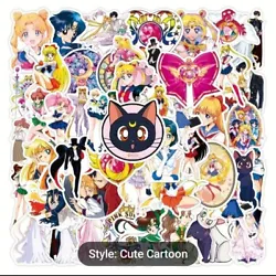 Add some kawaii flair to your life with these Sailor Moon stickers! With 50 die cut stickers in a colorful multicolor...