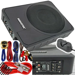 Genuine Audiotek 1000 Watt Car Audio Compact Under Seat Slim Powered Subwoofer Enclosure - 3rd Generation with 8 Gauge...