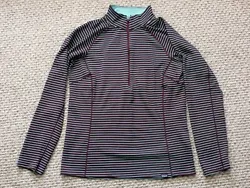 Very good condition. Burgundy/brown and mint green stripe.