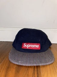 Supreme Stripped Brim Camp Cap. Supreme stripped brim Cap in fairly good condition. Some small stains (shown in last...