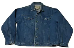 Vintage mens jean jacket. Good used condition with light wear as shown. Has a few spots and some fading as pictured....
