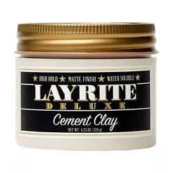 Layrite Clay 4.25oz. Strong hold with a great matte finish. Washes out easily with water. Thickens & texturizes. Clean...