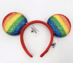 Pride Love Headband Ears Cutie Gift SHDR 2021 Disney Parks Rainbow Minnie Mouse.