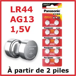 Modèle pile : LR44 / AG13 / A76 / G13A. Date de péremption : 05/2025.