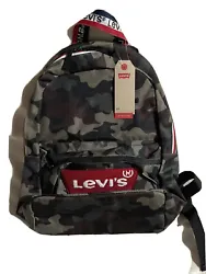 Levis Kids Big Classic Logo Backpack, Army Camo.