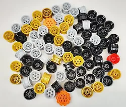 LEGO PLASTIC WHEEL HUB 80+ PIECE LOT BULK COLLECTION HUGE GROUP. VARIOUS SIZES MOST ARE 1 1/4