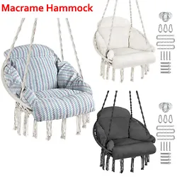 The hammock chair is very suitable for indoor and outdoor use. Just find the branches, beams or the shelves of the...