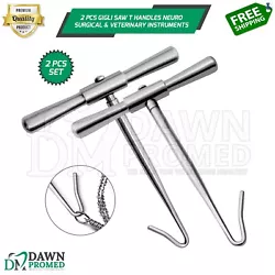 Gigli saw handle with t-shape pattern is made for amputation practices that require continuous and seamless bone...