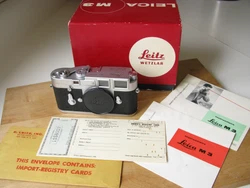 Collectible 1966 Leica M3 in Beautiful EXC+++ condition with Blank Import Card and Y Seal # 1158007. Complete with...