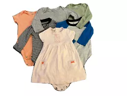 Baby Girl bodysuits, long sleeve, size 9 months. All in excellent used condition, with no stains rips or tears! Snap...