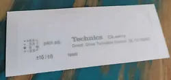 Technics Custom Schriftzug / Aufkleber. Version: Technics SL-1210 M5G silber / silver.