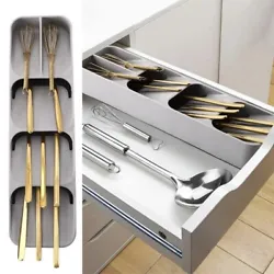 Organize your cutlery and silverware in style with this 2 Pack DrawerStore Compact Cutlery Silverware Organizer Drawer...