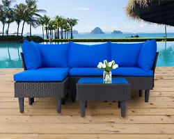 FREE COMBINATION: The table in the patio set is made of high-quality tempered glass for drinks, food and any beautiful...